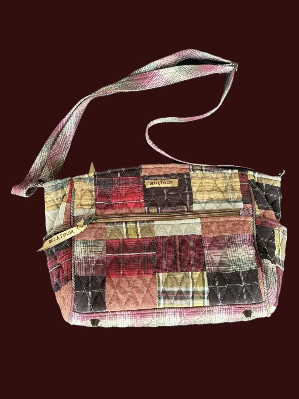 Bella Taylor Wyatt Quilted Patchwork Purse shoulder bag adjustable strap
